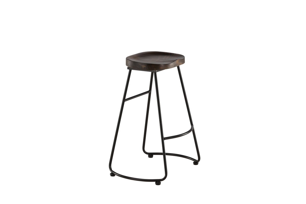 Ensemble de 2 tabourets de bar Otto avec assise en pin et structure en acier