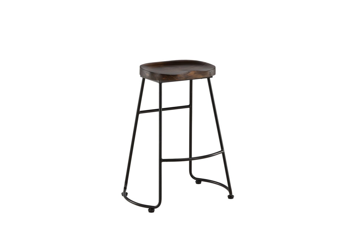 Ensemble de 2 tabourets de bar Otto avec assise en pin et structure en acier