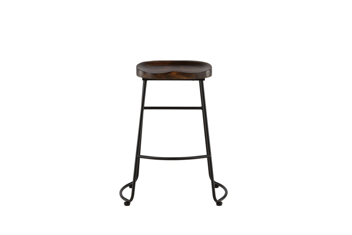 Ensemble de 2 tabourets de bar Otto avec assise en pin et structure en acier