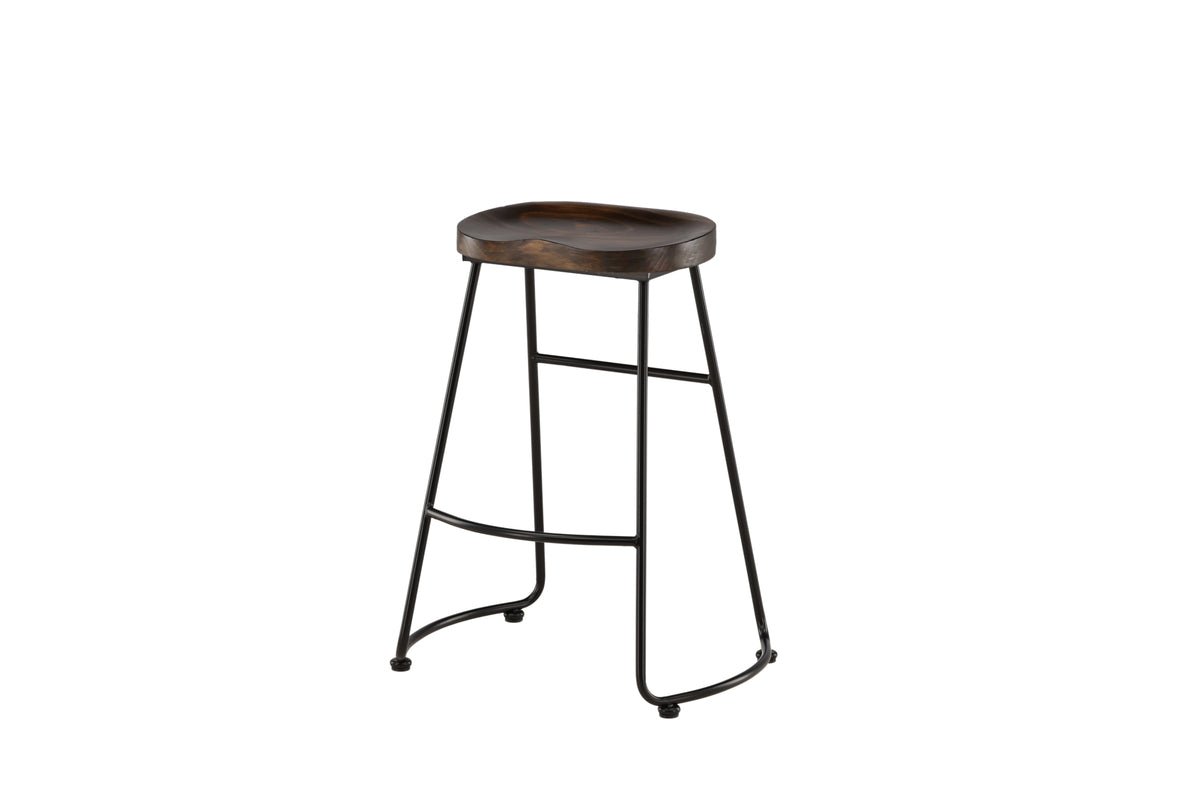 Ensemble de 2 tabourets de bar Otto avec assise en pin et structure en acier