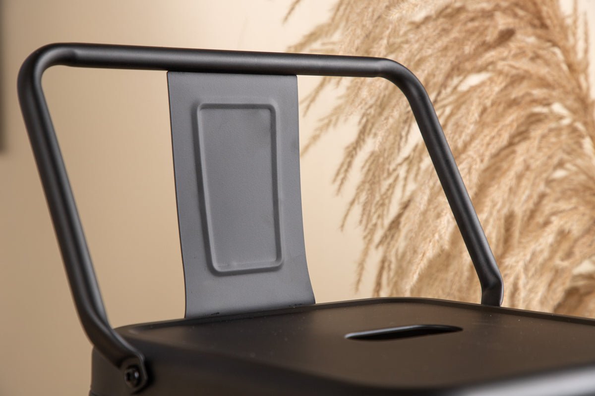 Ensemble de 4 tabourets de bar Tamo - Robuste en acier noir