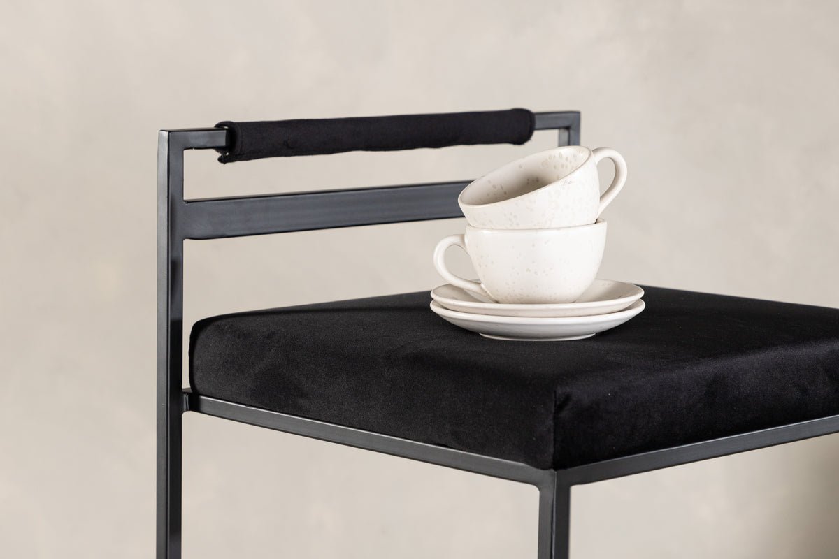 Ensemble de 2 tabourets de bar Ophelia en velours noir