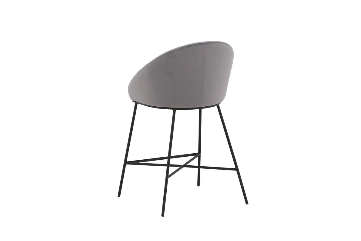 Bar stool Viola - made of metal with dark gray velvet upholstery