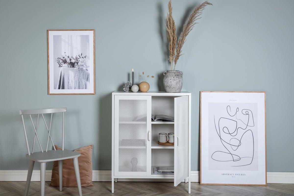 Commode Faylen – Design industriel en Noir, Blanc & Gris