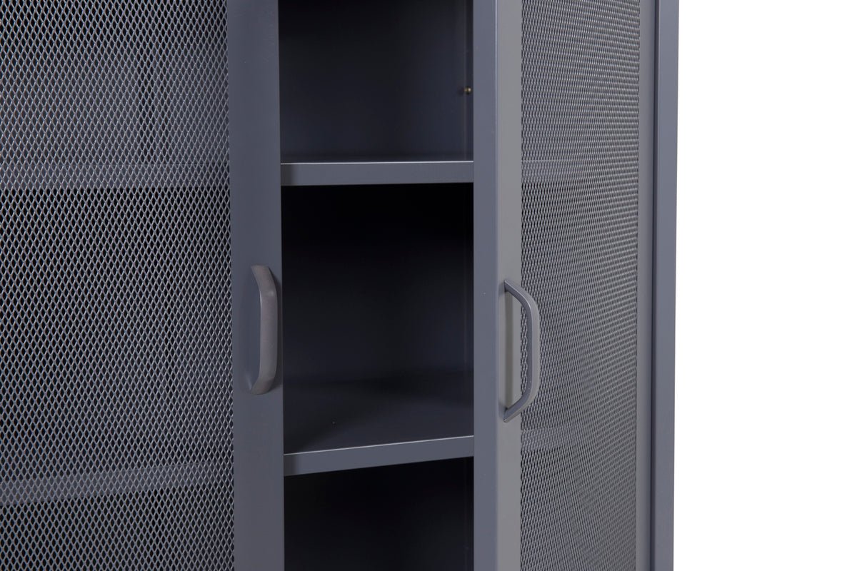 Commode Faylen – Design industriel en Noir, Blanc & Gris