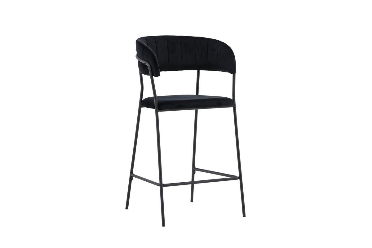 Ensemble de 2 tabourets de bar Louis avec velours noir