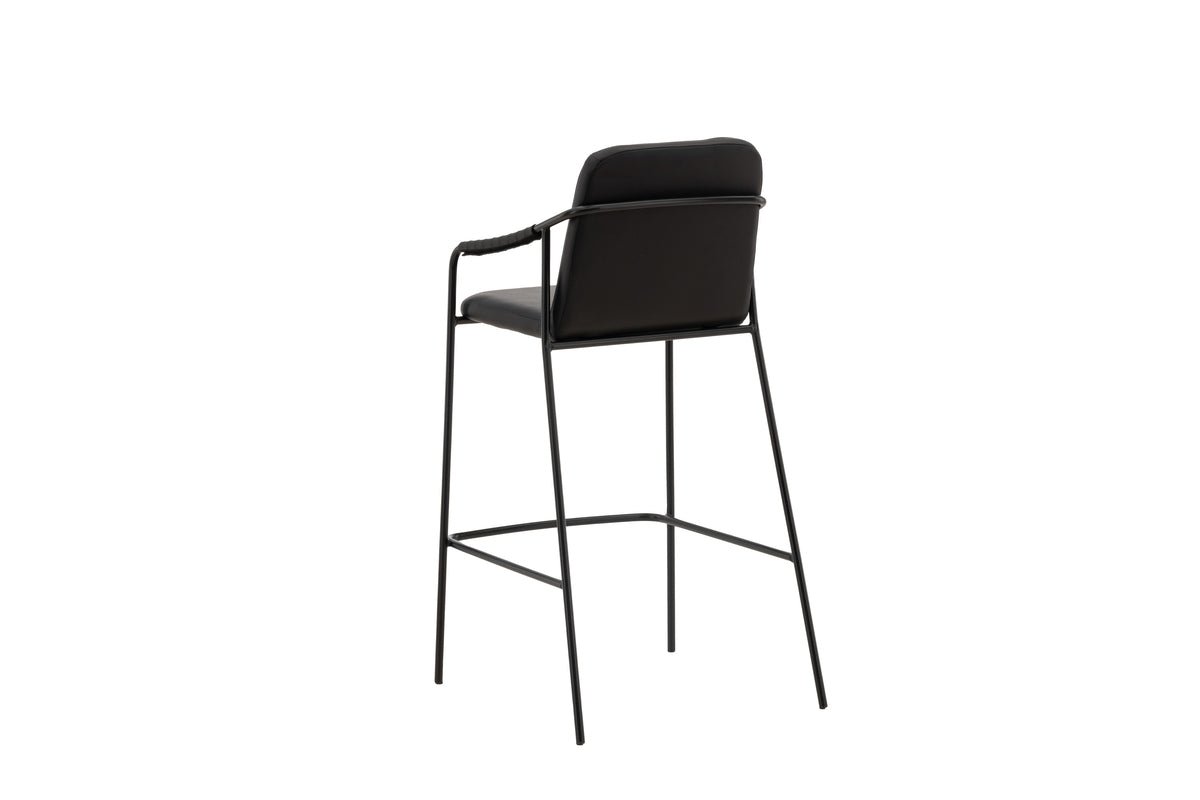 Lot de 2 - Tabourets de bar Vita en PU noir avec structure en acier