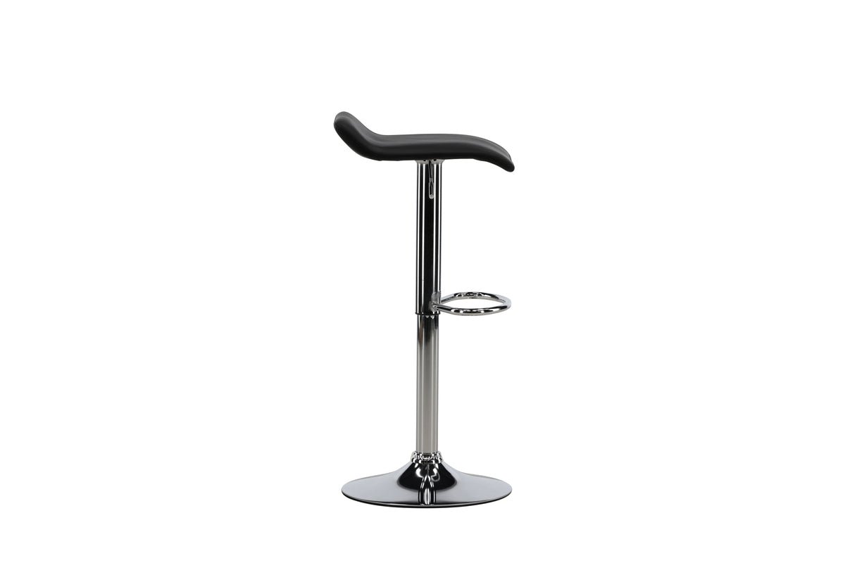 2-piece set - Bar stool Johanna chrome-plated with black seat