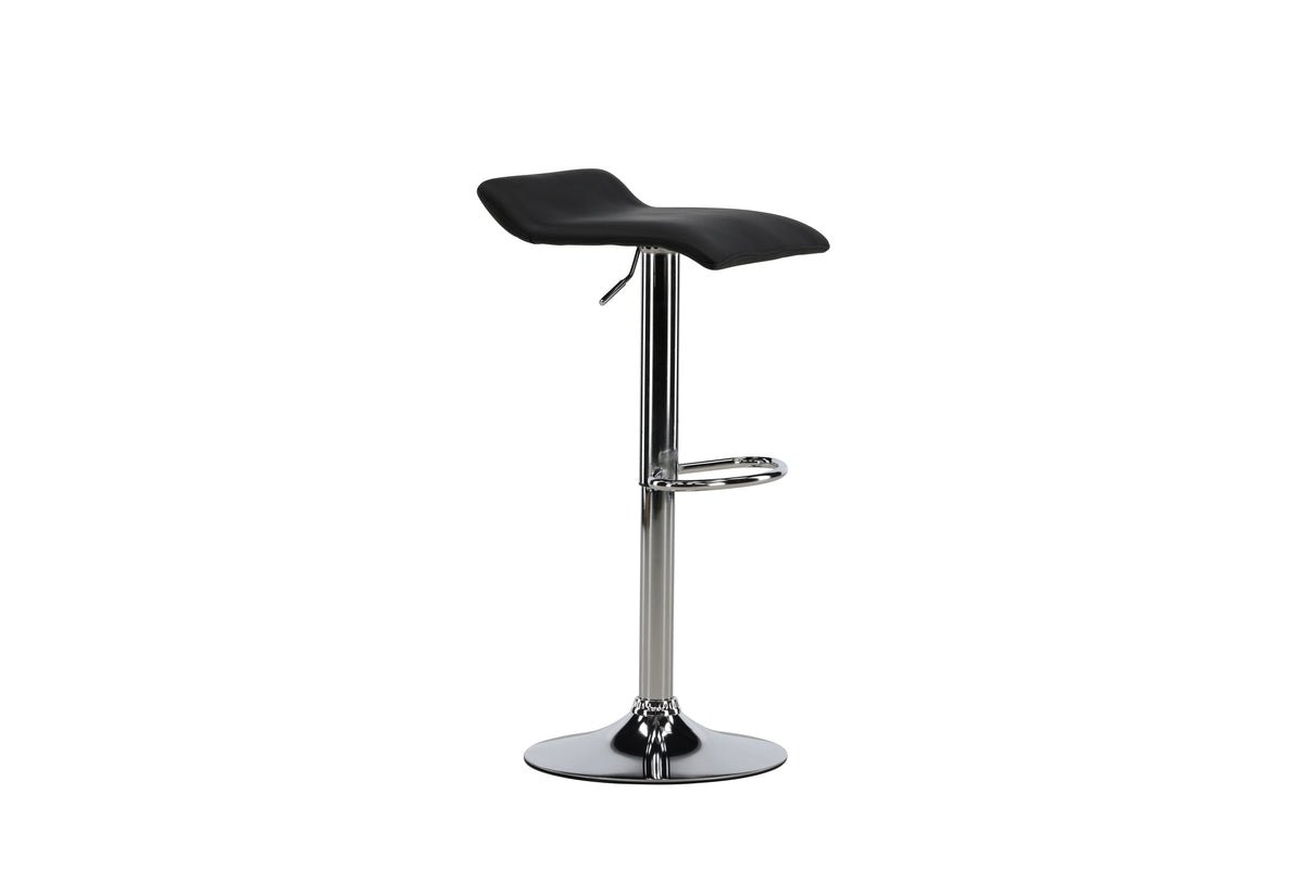 2-piece set - Bar stool Johanna chrome-plated with black seat