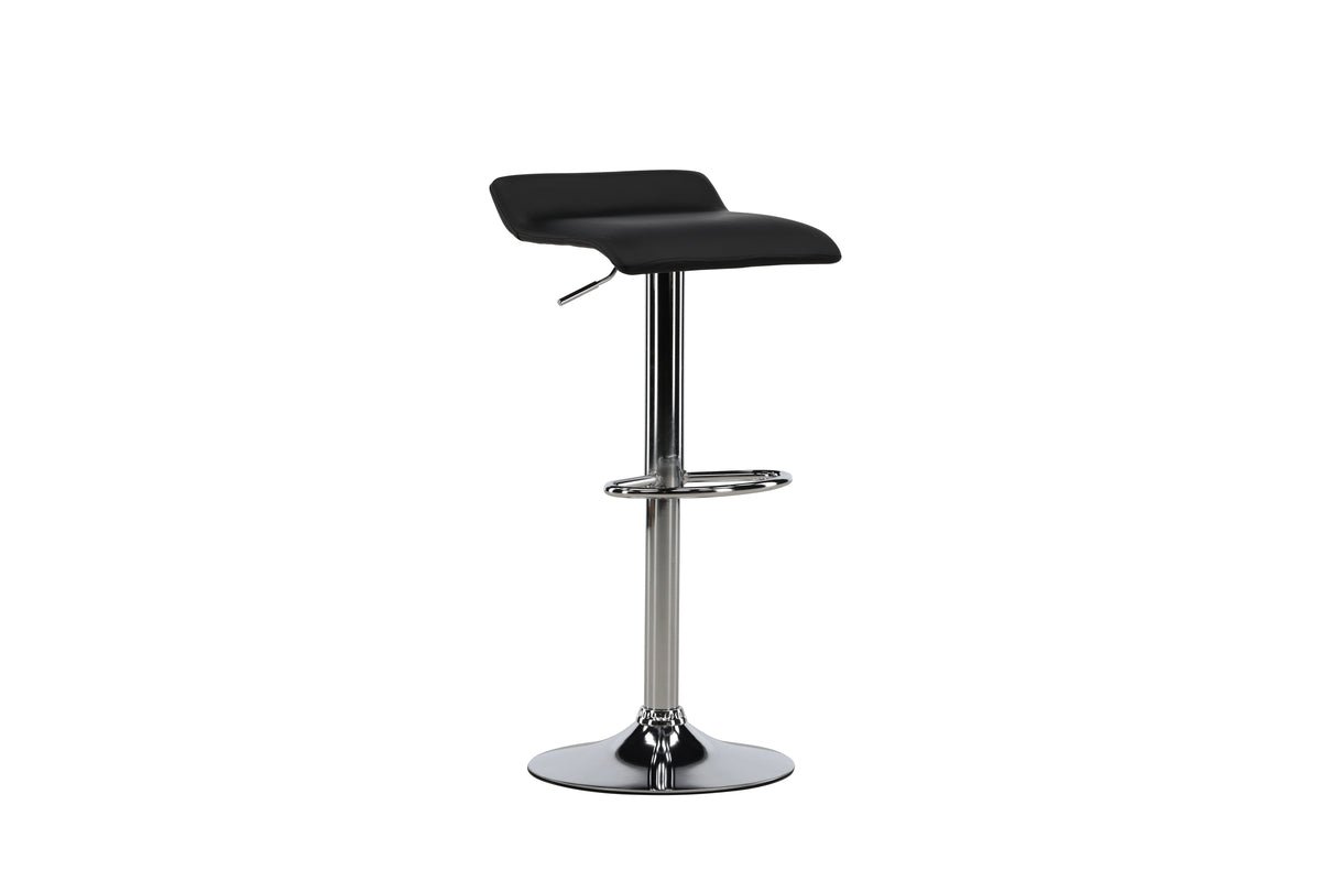 2-piece set - Bar stool Johanna chrome-plated with black seat