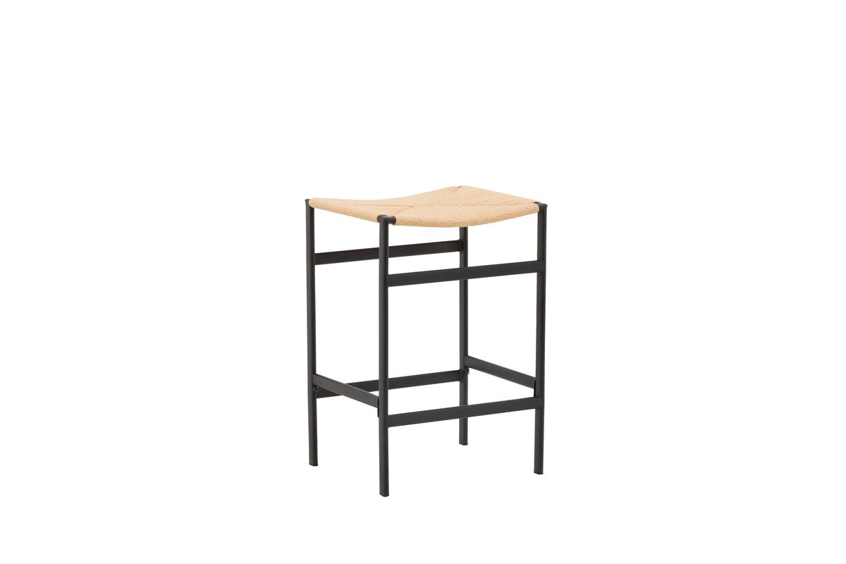 2-piece set - Bar stool Simon a combination of steel and rope weave