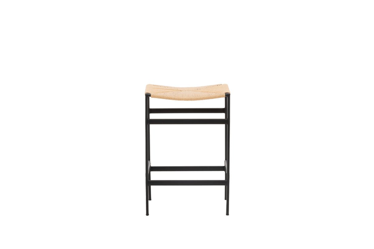 2-piece set - Bar stool Simon a combination of steel and rope weave