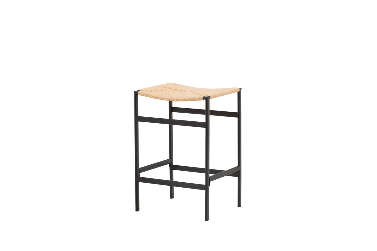 2-piece set - Bar stool Simon a combination of steel and rope weave