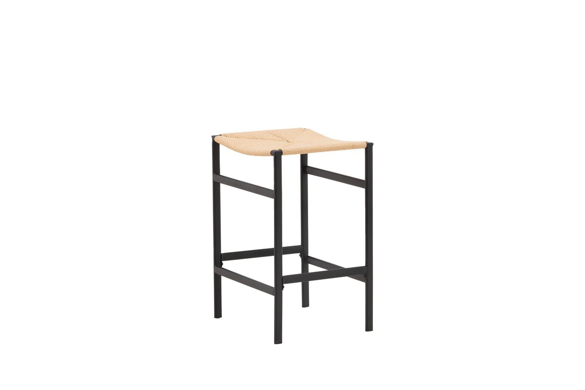 2-piece set - Bar stool Simon a combination of steel and rope weave