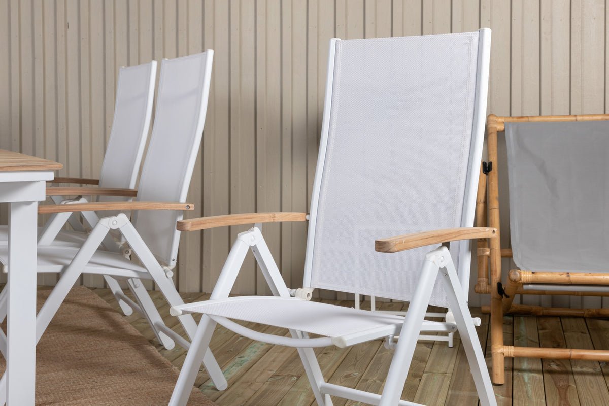 Ensemble de 2 chaises de jardin GranCanaria en Textilène/Aluminium en Noir, Blanc ou Beige