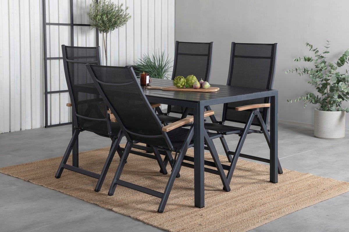 Ensemble de 2 chaises de jardin GranCanaria en Textilène/Aluminium en Noir, Blanc ou Beige