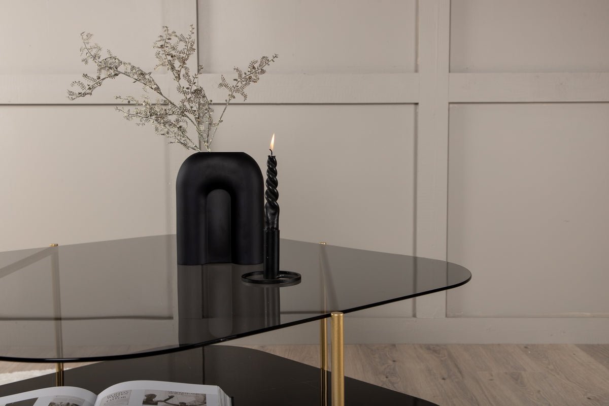 Couchtisch Torben - mat Glas- an Marmorplack