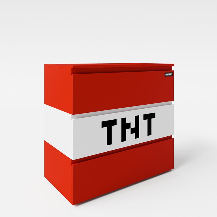 Minecraft Kommode „TNT Box“ – mat LED-Beliichtung & 3 Schubladen