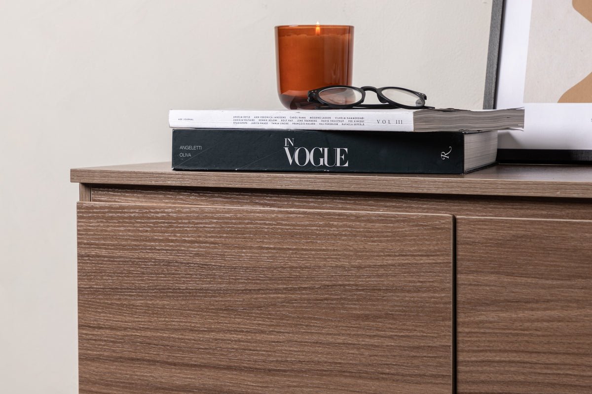 Designer TV-Lowboard Modano – Schwaarz matt oder Walnussoptik