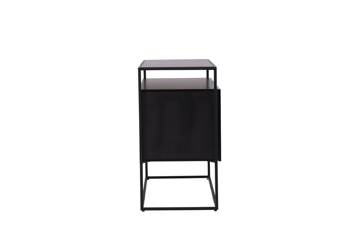 Commode Merivo – Noir, chic industriel avec cadre ouvert