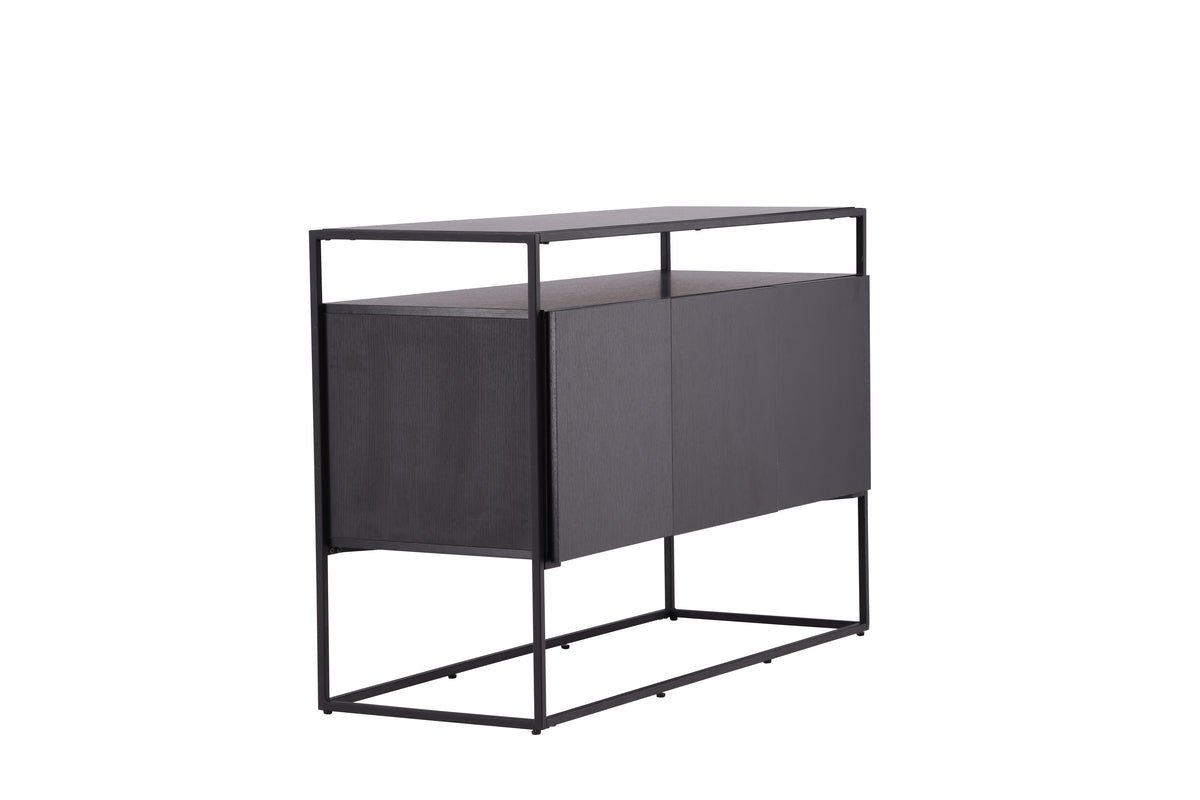 Commode Merivo – Noir, chic industriel avec cadre ouvert