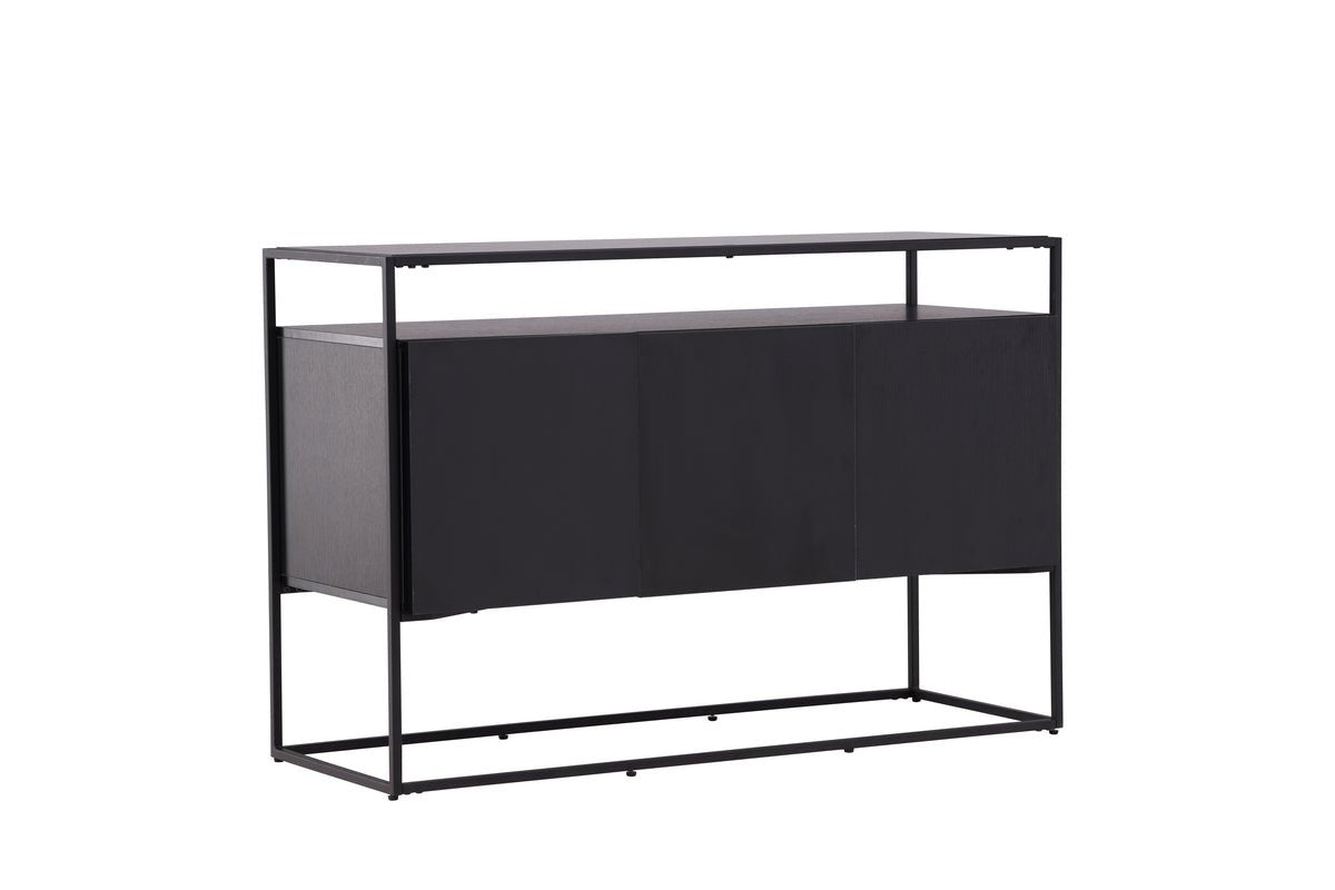 Commode Merivo – Noir, chic industriel avec cadre ouvert