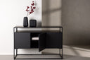 Chest of drawers Merivo – Black, industrial chic with open frame