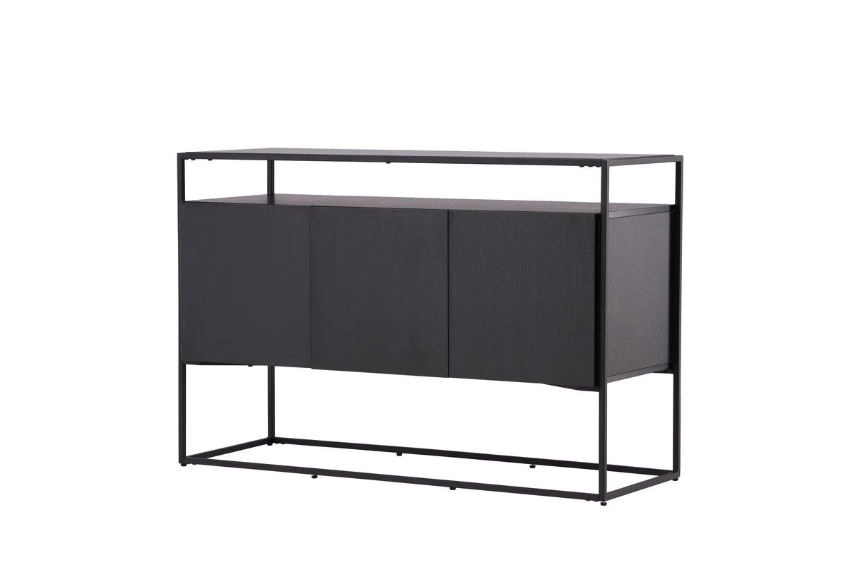 Commode Merivo – Noir, chic industriel avec cadre ouvert