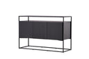 Chest of drawers Merivo – Black, industrial chic with open frame