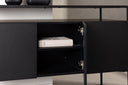 Chest of drawers Merivo – Black, industrial chic with open frame