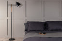 Floor lamp Grimming – Calm black clarity with wooden details