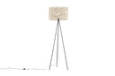 Floor lamp Diana – Black frame with rattan lampshade