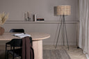 Floor lamp Diana – Black frame with rattan lampshade