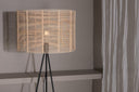 Floor lamp Diana – Black frame with rattan lampshade