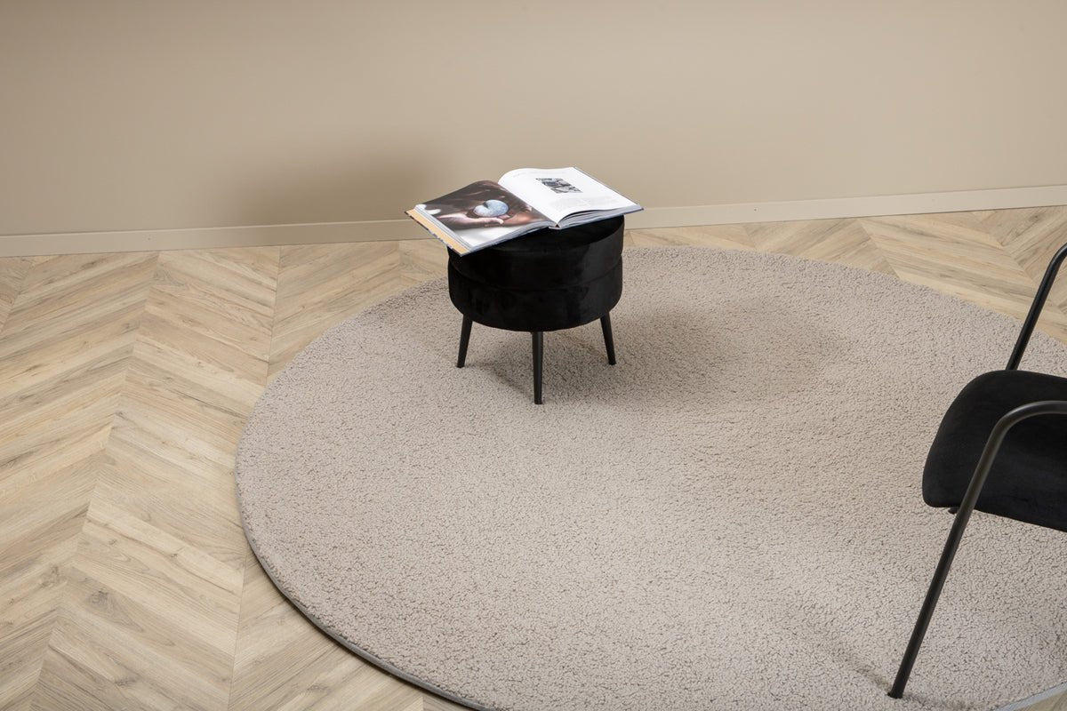 Tapis Lunor – rond en Gris en polyester