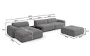 Designer-Ecksofa Calm mat Bäihocker a Bäidësch a Bouclé