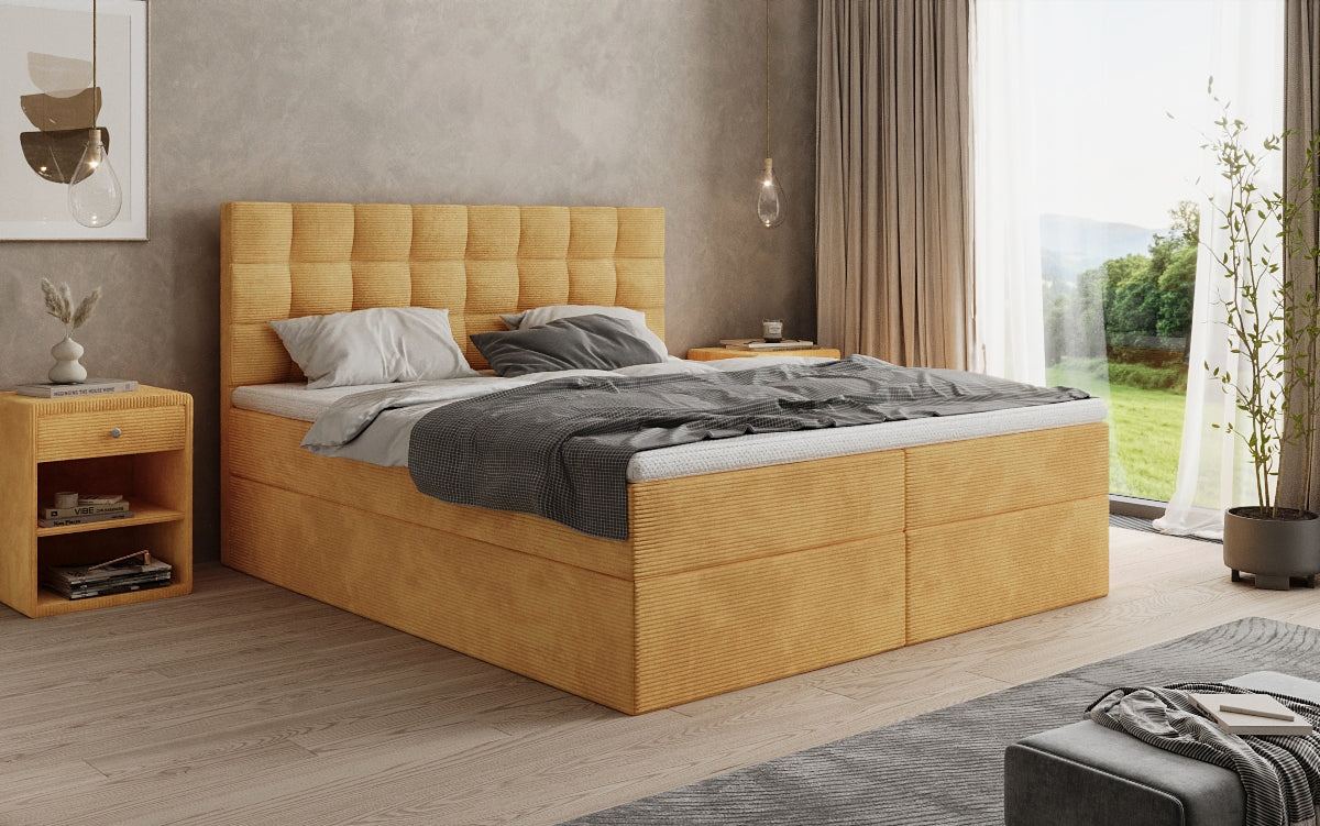 Boxspringbett Como an Cord mat Stauraum