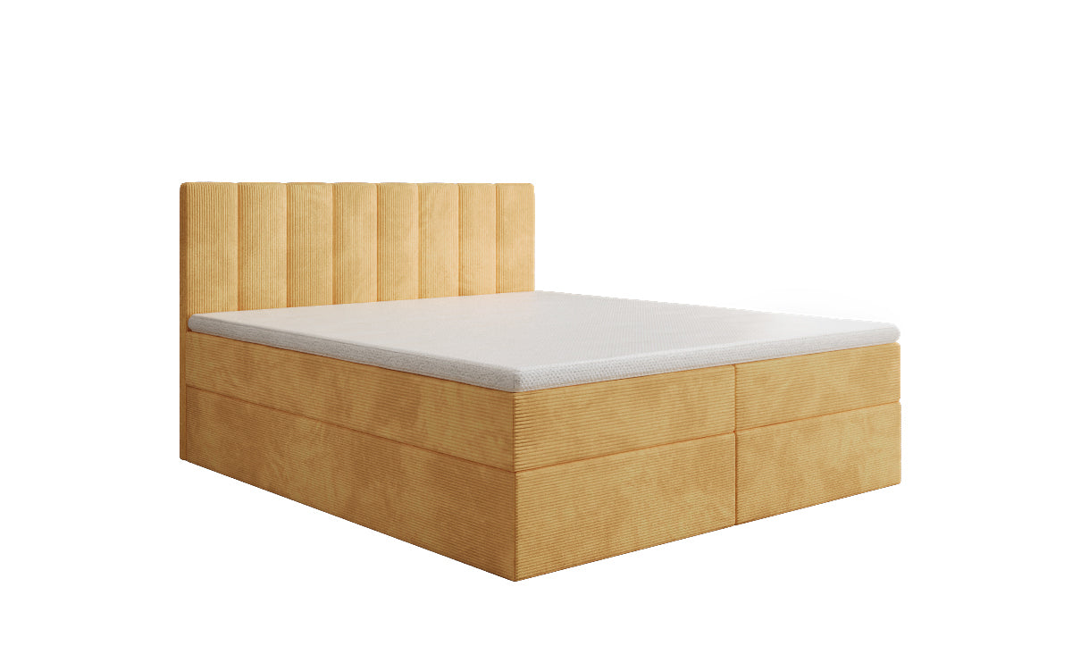 Sofia box spring bed in Corduroy with storage