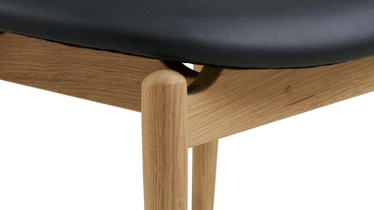 Tabouret d’appoint Niko - au choix avec des pieds en bois de frêne ou de chêne
