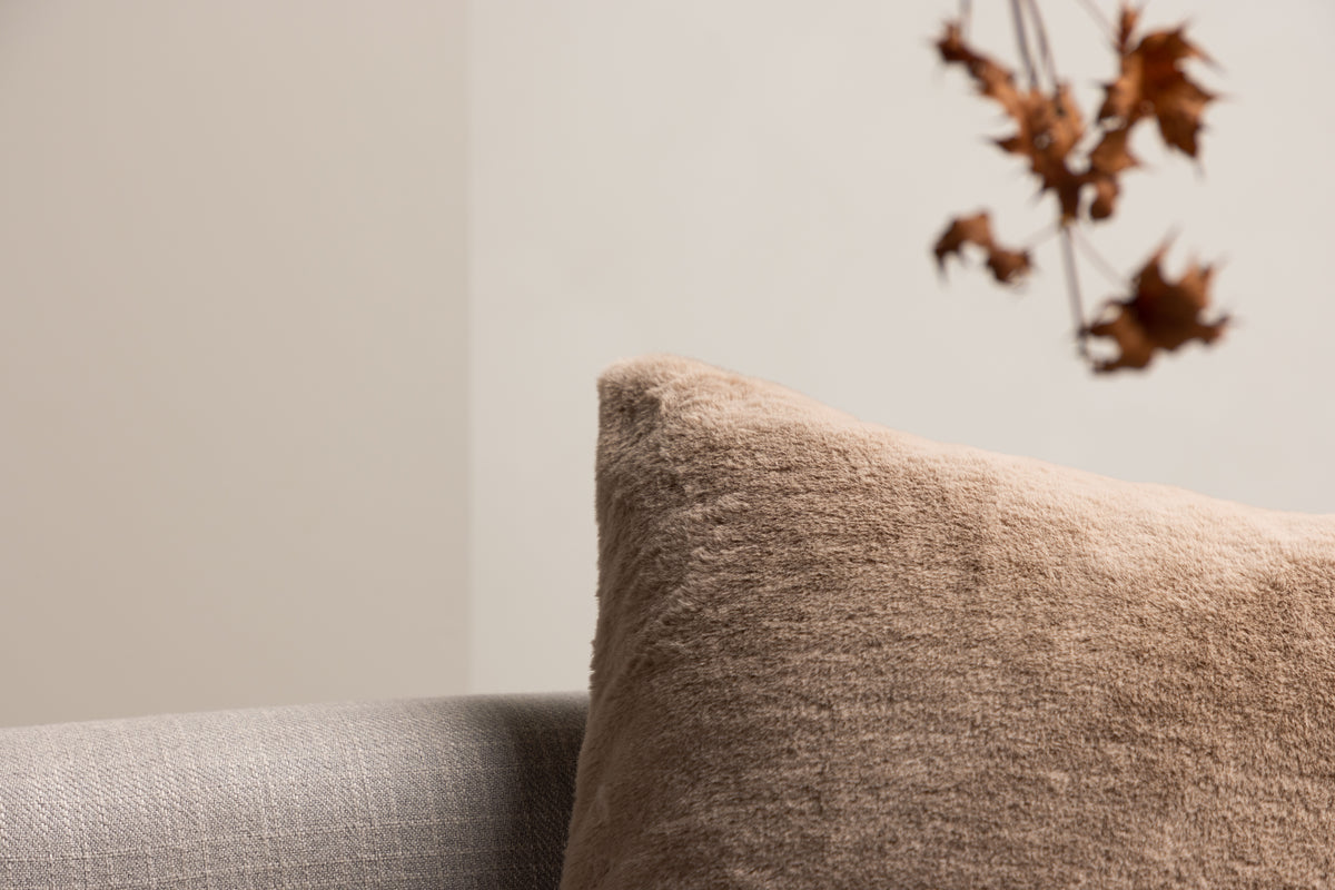 Këssenbezuch Relax - 50x50 cm a Béis, Gro an Wäiss