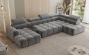 Canapé design d'angle Mia avec extension électrique d'assise en Chenille