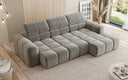 Canapé d’angle design Mia avec extension électrique de l’assise en Chenille