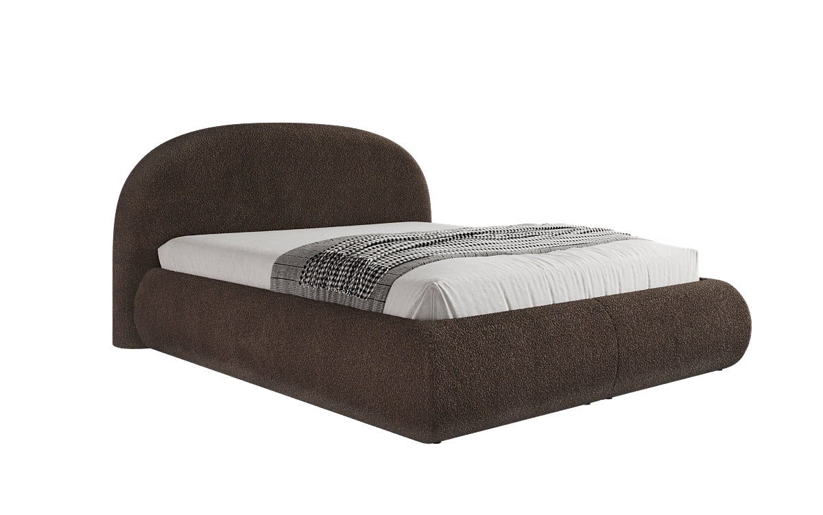 Lit rembourré design Loop en Peluche Bouclé avec espace de rangement