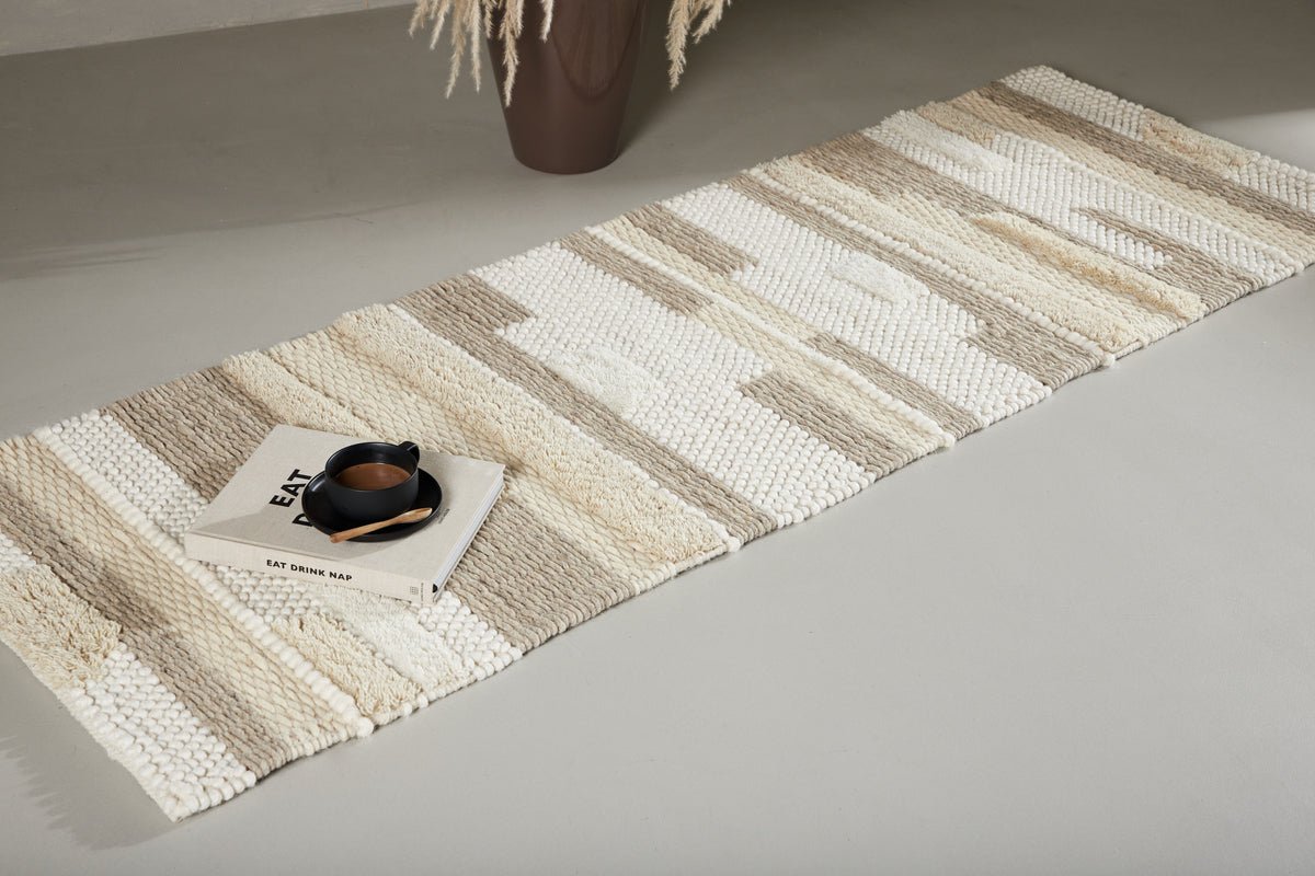 Tapis Lia – avec structure nouée et franges en laine
