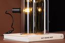 Tischlampe Jasmin – Runde Formen sowie Rauchglas mit Spiegeleffekt