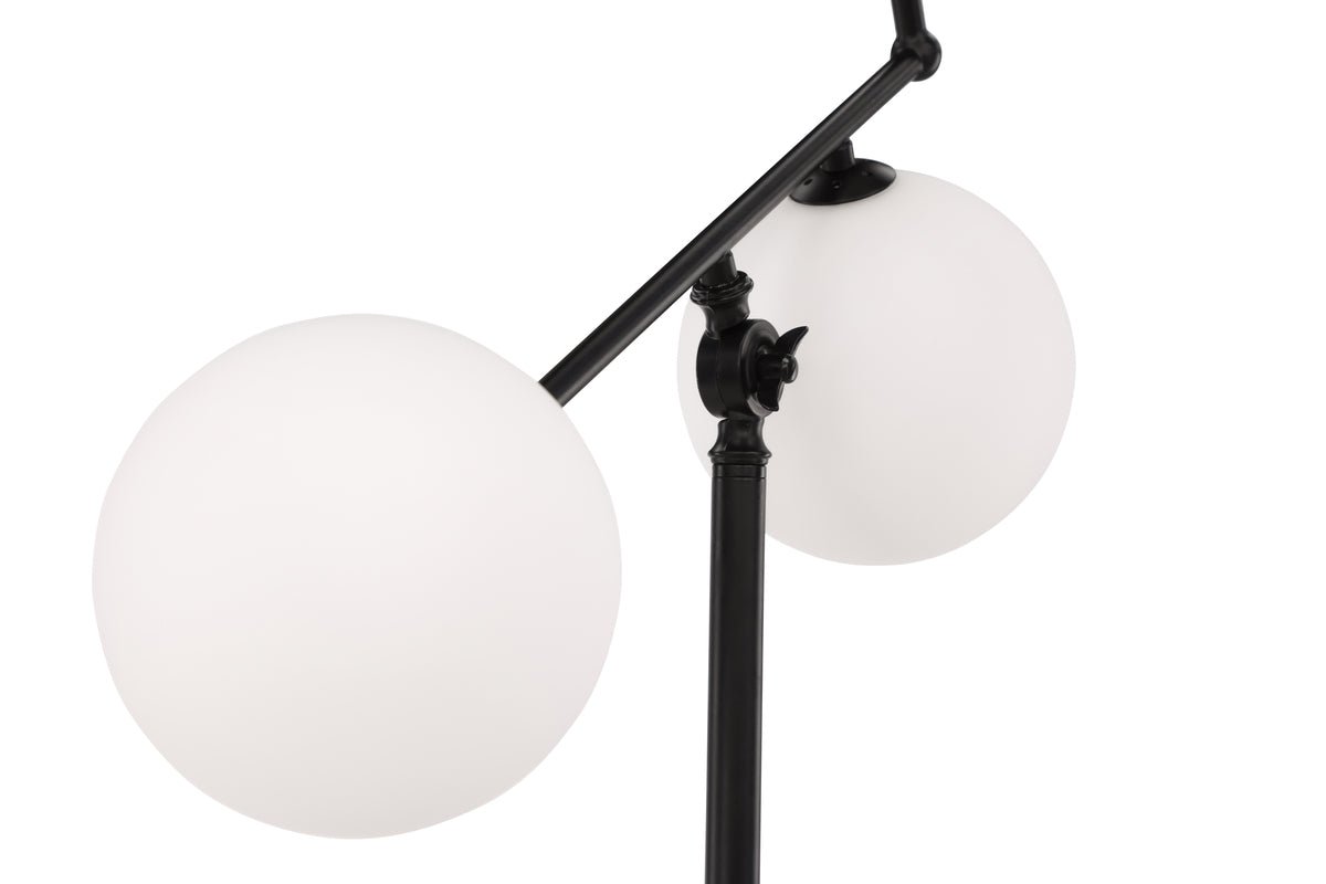 Stehlamp „Novera“ – Dräiflammeg Designerlampe an Schwaarz (Héicht 160 cm)