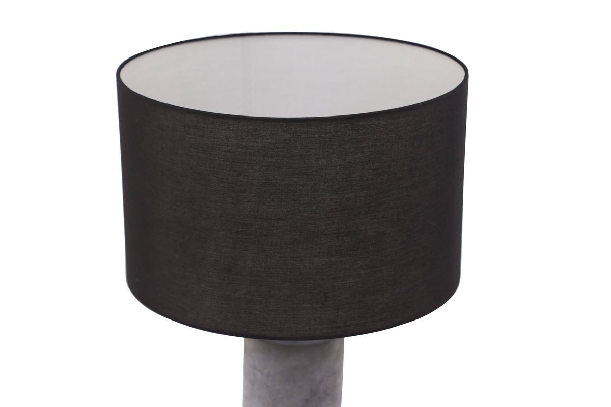 Table lamp "Siv" – concrete base & black fabric shade