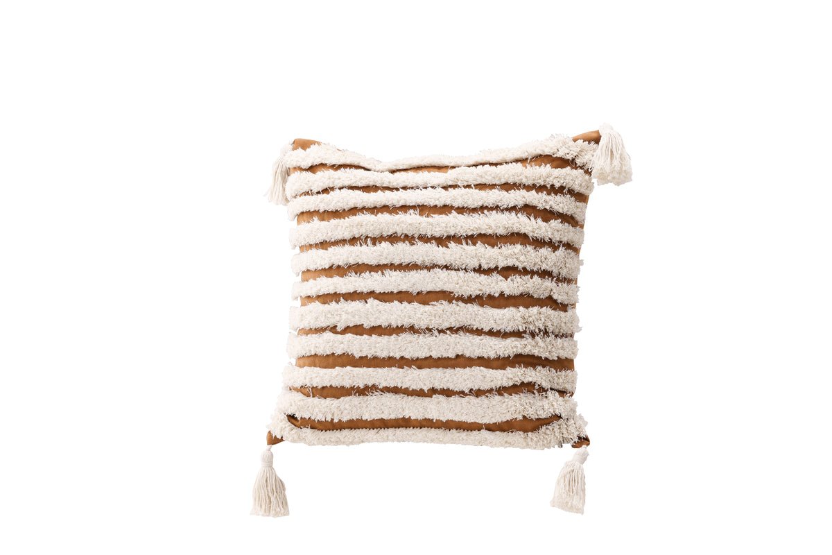 Cushion Cover Estilo - 45x45 cm with White-Brown Pattern
