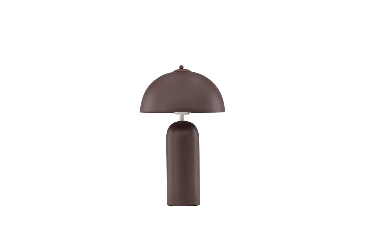 Table lamp "Terranova" – Brown stone-crafted elegance with round shade