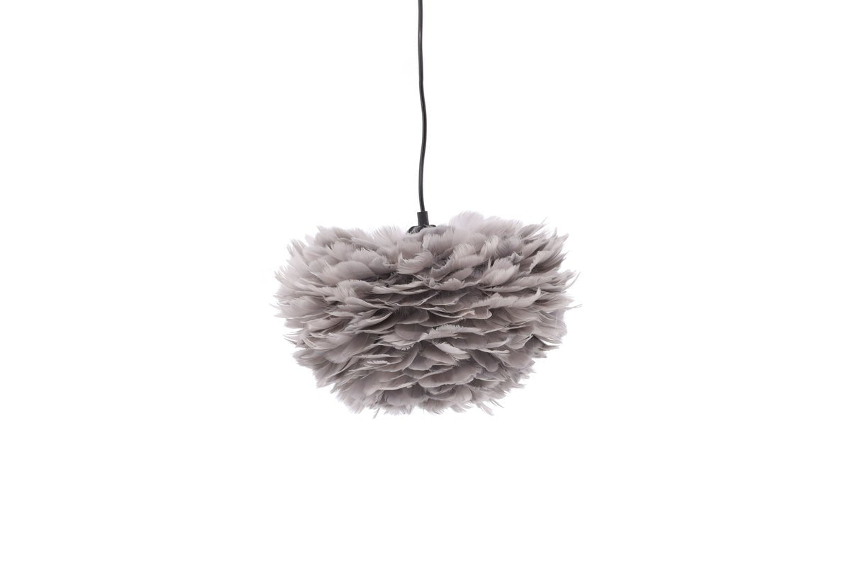 Pendant lamp "Pilanesberg-Grey" – Lampshade made of artificial feathers